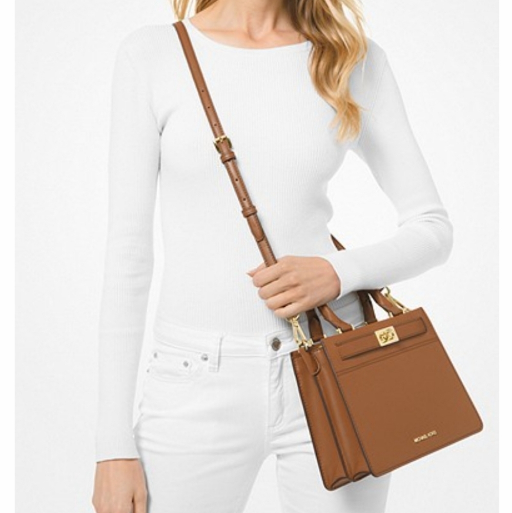 Michael Kors Brown Satchel with Gold Hardware